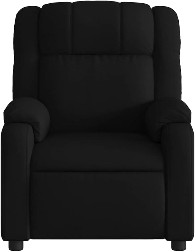vidaXL Modern Massage Recliner Chair Black Fabric Ergonomic Adjustable Footrest USB Function Indoor Living Room Bedroom Chairs Reclining Armchair Single Sofa