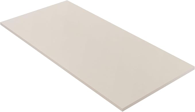 Kaboon Universal Tabletop 45x20 Solid One-Piece Melamine Table Top L-Desk Floating Desk DIY Home and Office Leather/Ivory