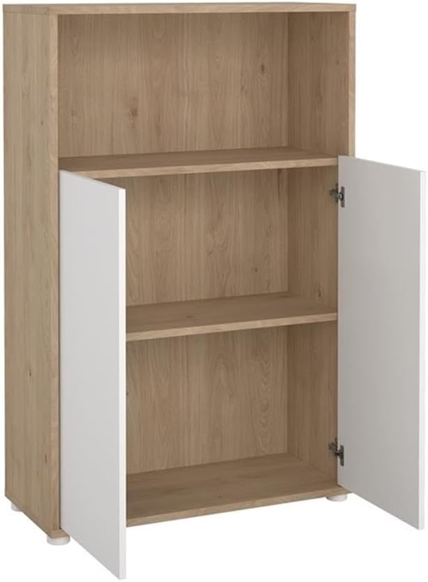 Pemberly Row Set of 2 Home Computer Office Desk &amp 3-Shelf Adjustable Bookcase