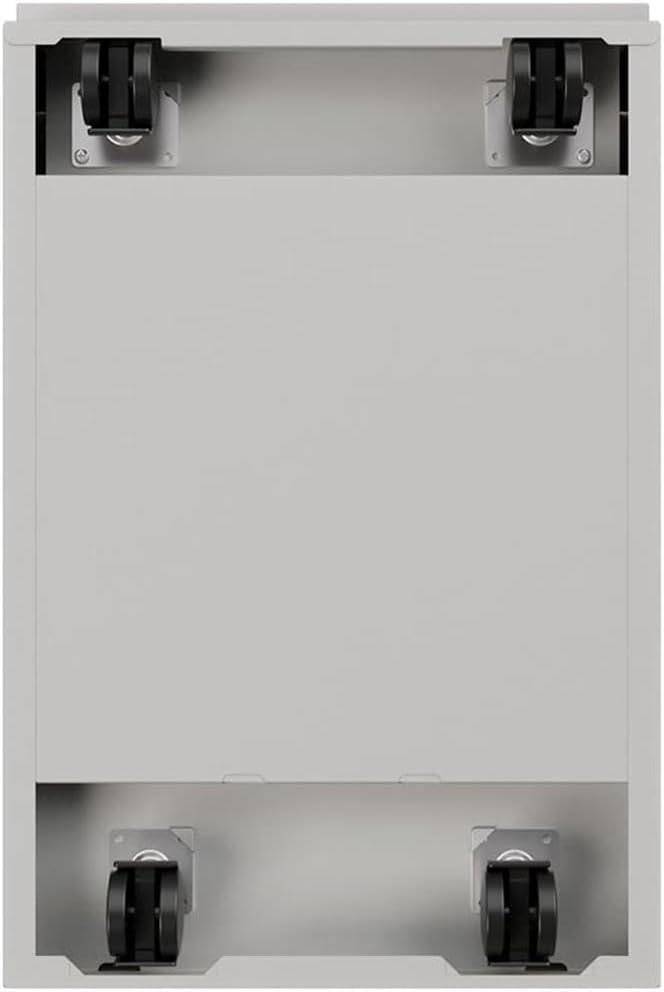 Pemberly Row 20 2-Drawer Modern Metal Mobile Pedestal Filing Cabinet in Silver