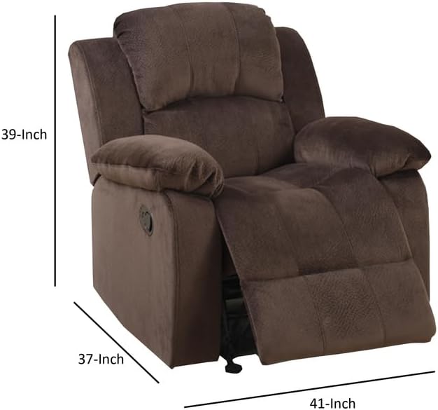 Recliner Chair Brown Comfortable Padded Lounge Chair Adjustable Reclining Living Room Chair