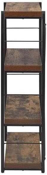 Maykoosh Weathered Oak Desk with Black Metal Legs - Home Office Writing Table 22x46x28 Inch
