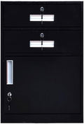 File Cabinet / Printer Stand Data Office Cabinet Bedside Cabinet Small Cabinet Tin Cabinet File Cabinet Small Short Cabinet Drawer Under the Desk Activity Cabinet Filing Cabinet for Home Office(Black)