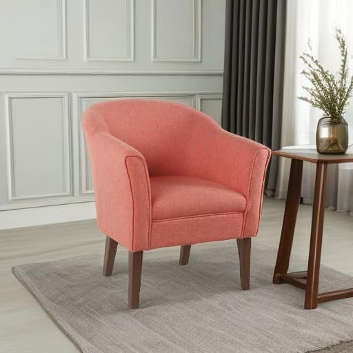 HomePop Barrel Shaped Accent Chair polyester and wood Orange