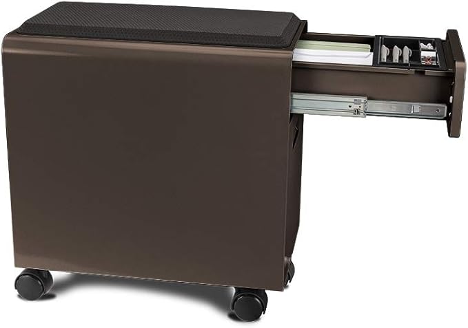 UPLIFTDESK Narrow 2-Drawer File Cabinet with Seat Rolling (Industrial Style)