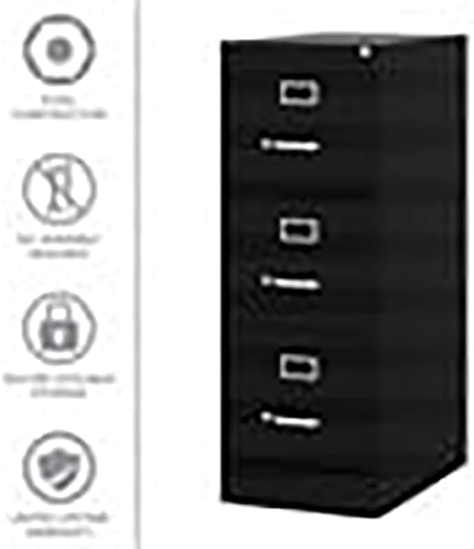 UrbanPro 3 Drawers 40.19 Vertical Black Metal Filing Cabinet Lockable Pre-Assembled Stationary Letter Size for Home Office