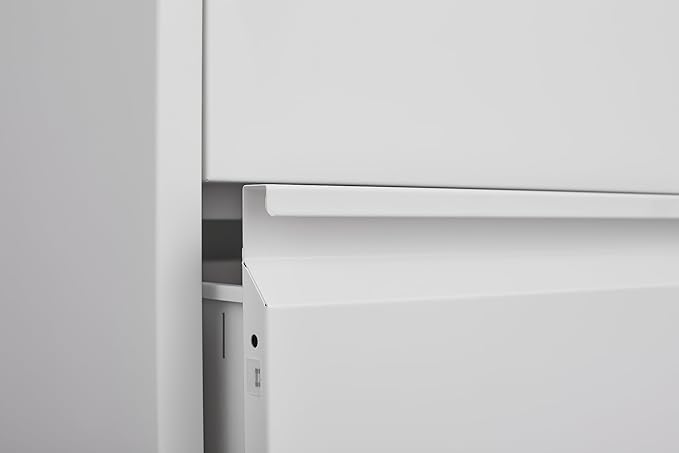 File Cabinet for Home OfficeFiling Cabinet 3 Drawer Rolling File Cabinets with Lock Small Mobile File Storage Cabinets for A4/Legal/Letter File (White)