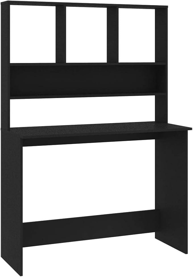Small Computer DeskSchool Writing DeskHome Office DeskStudy DeskWork Home Office Desk for Small SpaceDesk with Shelves Black 43.3x17.7x61.8 Chipboard