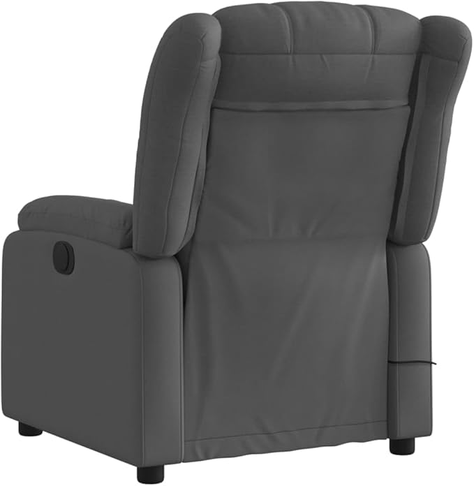vidaXL Dark Grey Massage Recliner Chair with USB Connection &amp Remote Control Adjustable Fabric Vibration for Living Room Bedroom Use TV Reclining Armchair Modern Comfort Sofa Lounge