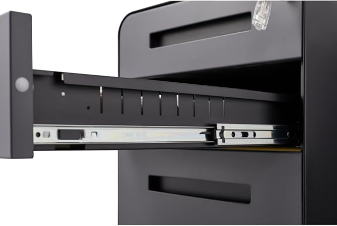 3-Drawer Mobile Filing Cabinet with Lock Metal Filing Cabinet to be Installation Required (Dark Grey)