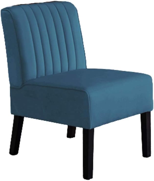 Reeso Mid Century Modern Accent Chairs Set of 2 with Minimalist Design Elegant Velvet Upholstery and Solid Wood Legs Ideal for Living Room or Bedroom Blue De France