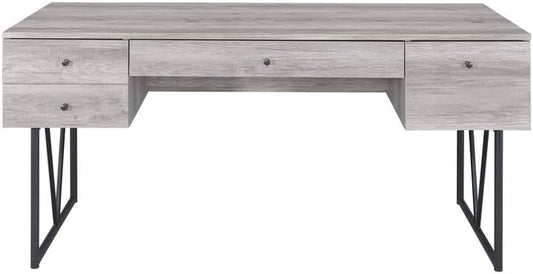 Writing Desk with Drawers Home Office Desk Driftwood Gray