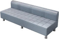 LITFAD Barber Shop Sofa Waiting Chair Modern Leisure Sofa for The Parlor Bedroom Leather Cushioned Couch Gray-Blue 55 L x 21.5 W x 23.5 H