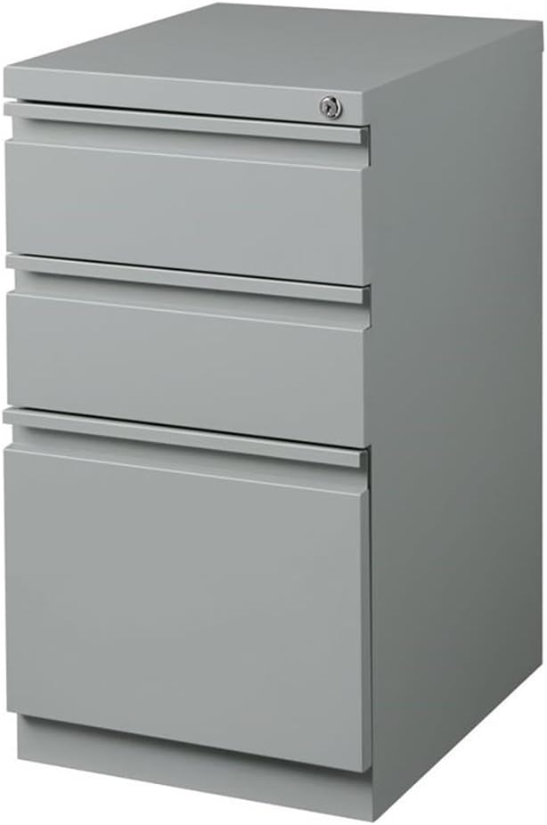 Home Square 2 Piece Metal File 3-Drawer Box/Box/File Set in Silver Gray