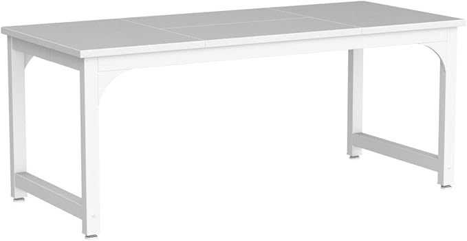 Tribesigns 70.8”Executive Desk Large Office Computer Desk with Thicken Frame Modern Simple Workstation Business Furniture for Home Office White