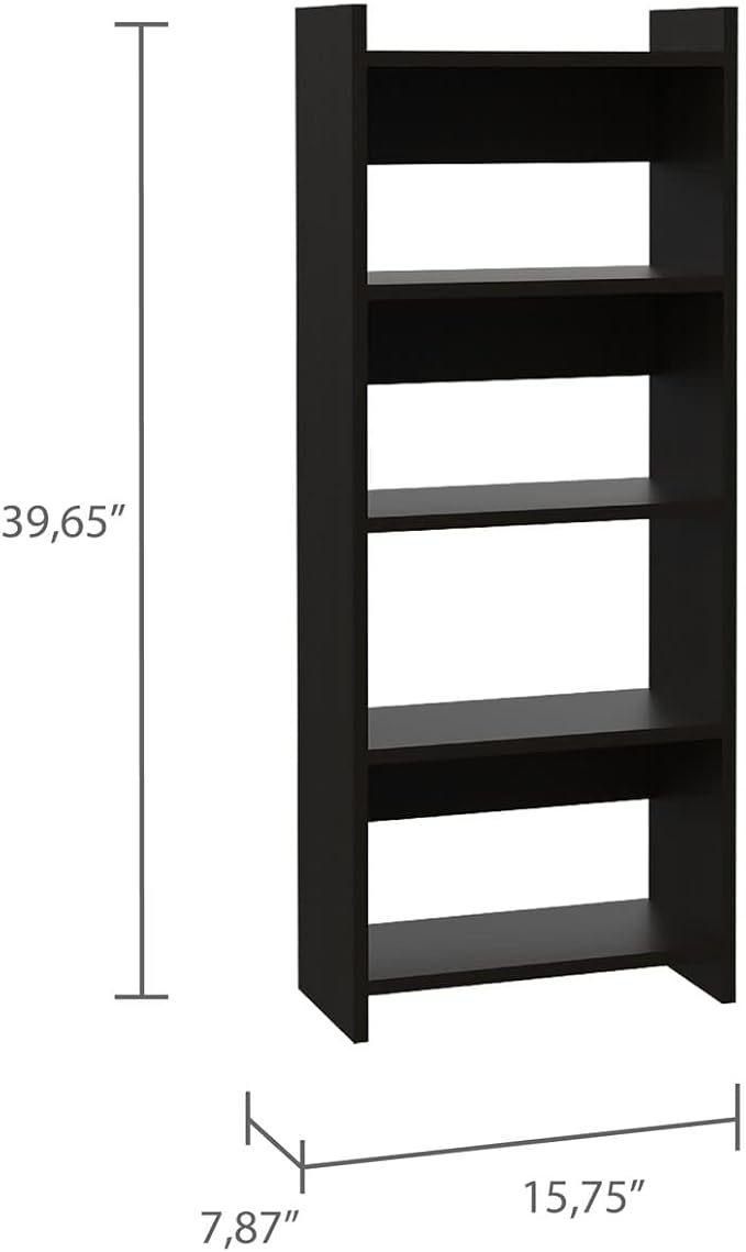 Home Office Desk Set Single Drawer Keyboard Tray Bookcase Black