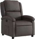 vidaXL Recliner Chair Dark Brown Real Leather Metal Plywood