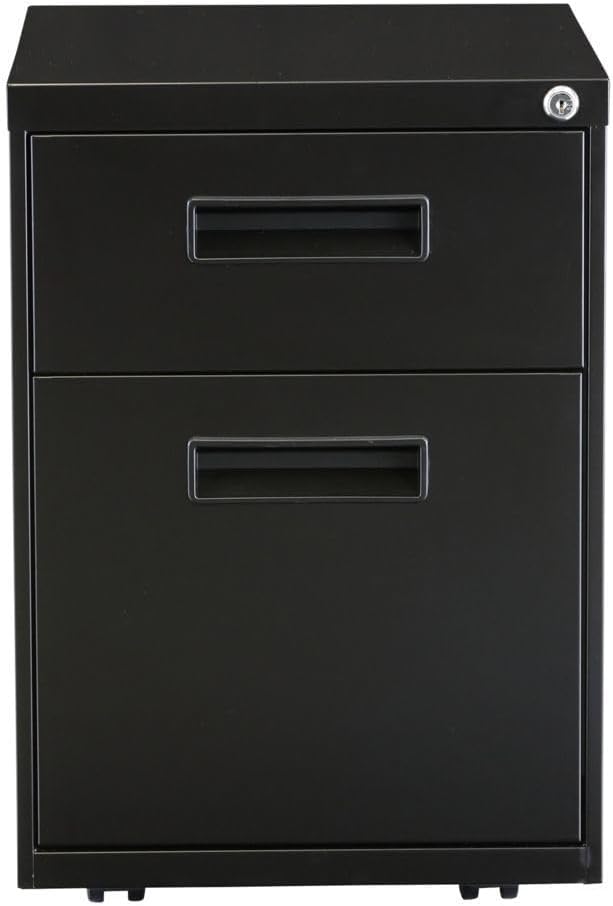 Alera ALE Two-Drawer Metal Pedestal File 14 7/8w x 19 1/8d x 21 5/8h Black
