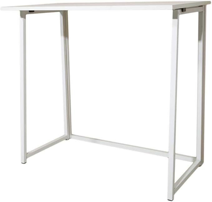Small Folding Desk Simple Assembly Computer Desk Home Office Desk Study Writing Table for Small Space Offices - All White