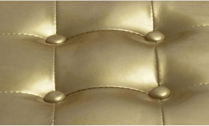 vidaXL Luxurious Gold Tub Chair with Footstool Faux Leather Accent Armchair Great for Living Room and Office Decor Ergonomic Design Removable Cushion Chesterfield Compact Lounge Club Comfy
