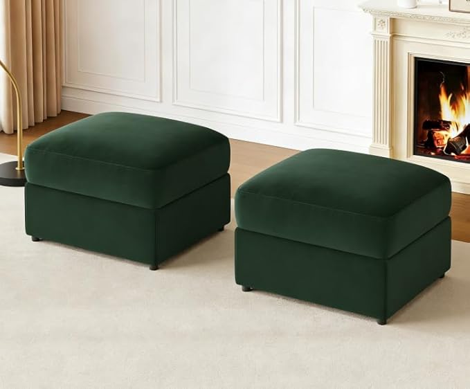 Modular Sectional Sofa Cloud Couch Changeable Couch Ottoman to Extend Your Sofa (Green)