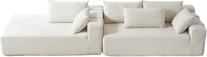 2026 New 108 L Shaped Sectional Sofa Couch Chenille Boneless Couch Deep Seat Sectional Modular Couch for Living Room No Assembly Required