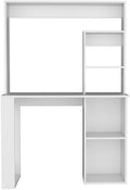 White Computer Desk with Hutch &amp Modern Design - Durable Home Office Workstation