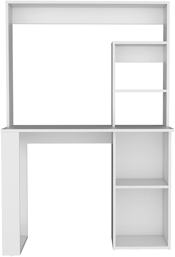 Penau Maine Desk with Hutch and Shelves Modern Computer Desk for Home &amp Office Space-Saving Design Ample Storage with Efficient Work Surface