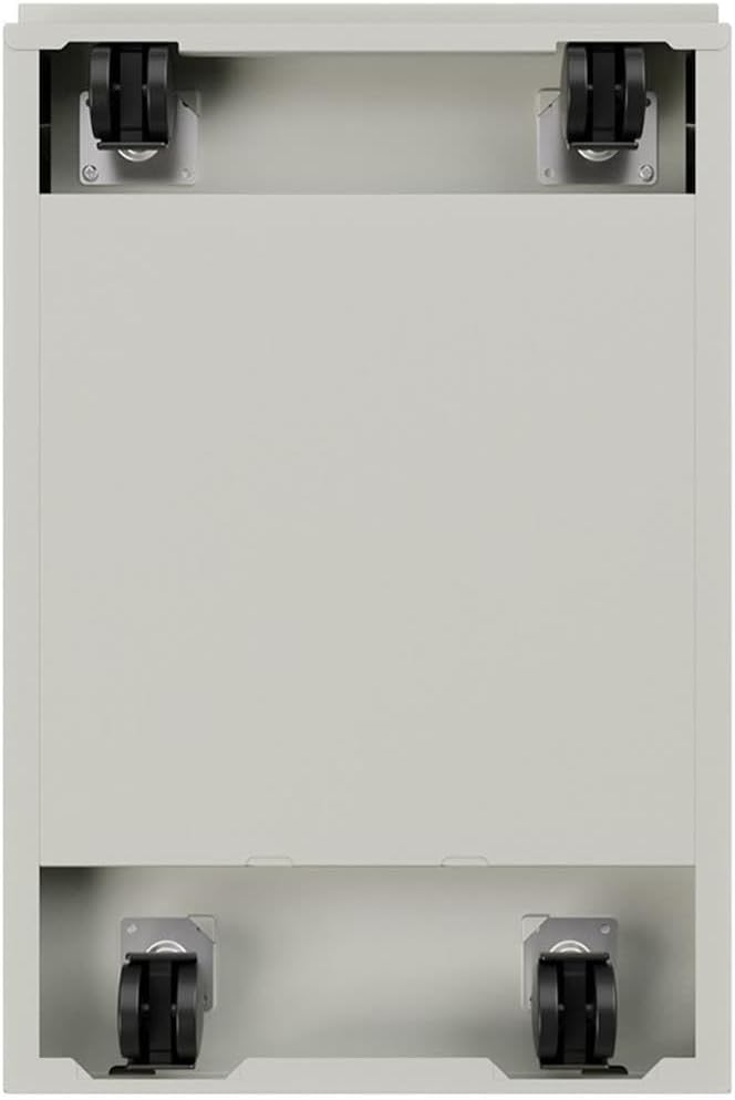 BOWERY HILL Mobile Pedestal Filing Cabinet 2-Drawer File/File Configuration Stainless Steel Metal Light Gray Finish 27.75 H x 15 W x 19.88 D Lockable Letter-Size Files Office Storage