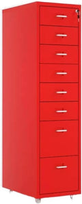 File Cabinet Tin Cabinet Storage Cabinet Under Desk Cabinet with Lock Mobile Drawer Cabinet Storage Data Cabinet (Color : Red)