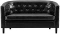 Emma Modern Loveseat Sofa – Faux Leather Love Seat Couch with Plush Cushions Solid Wood Frame Button-Tufted Design Stain-Proof Upholstery Small Loveseat for Bedroom Office &amp Small Spaces