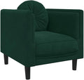 vidaXL Velvet Accent Sofa Chair - Dark Green Living Room Armchair with Cushion and Pillow 28x30.3x27.6 inch Comfort Seating