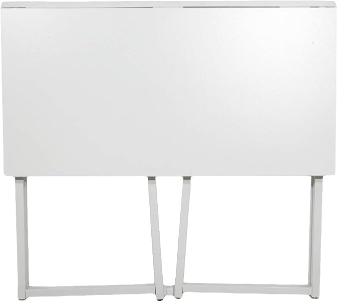 Small Folding Desk Simple Assembly Computer Desk Home Office Desk Study Writing Table for Small Space Offices - All White