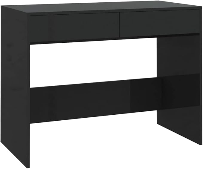 Modern Writing Computer Desk Home Office Desk Writing Study Table PC Desk Workstation for Bedroom Black 39.8x19.7x30.1 Engineered Wood(L)