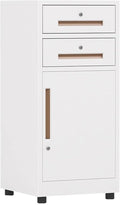 File Cabinet 2 Drawer File Cabinet Metal Steel Vertical Filing Cabinet with Lock(Color:White)