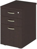 Scranton &amp Co 3 Drawer Mobile File Cabinet 25.37H x 15.98W x 20.08D Laminate MDF Steel Mocha Cherry Finish Lockable Letter/Legal Files Rolling Casters Fits Under Desk Office Storage Solu