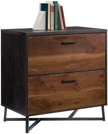 2 Drawer Small File Cabinet with Lock - Modern Farmhouse Under Desk Locking Drawers Storage CabinetOrganizer for Home Office Filing CabinetsDarkWalnut