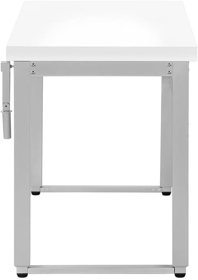 Monarch Specialties 7683 Computer Desk Home Office Standing Adjustable 48 L Work Laptop Metal Laminate Grey Contemporary Modern Desk-48 Adj.Height 47.25L x 23.75W x 29.5H White/Silver