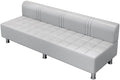 LITFAD Barber Shop Sofa Waiting Chair Modern Leisure Sofa for The Parlor Bedroom Leather Cushioned Couch Light Gray 55 L x 21.5 W x 23.5 H