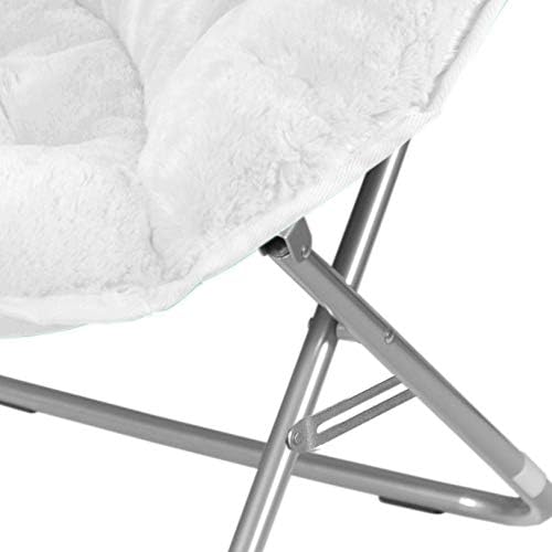 Urban Lifestyle Faux Fur Saucer Chair White