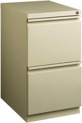Pemberly Row 2 Drawers 27.75 Vertical Beige Metal Filing Cabinet Lockable Pre-Assembled Stationary Letter Size for Home Office