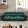 Convertible Futon Sofa Bed Modern Futon Couch with 2 Pillows Small Futons Couch with Adjustable Armrest &amp Backrest Loveseat Sofa Bed for Living Room Bedroom Green