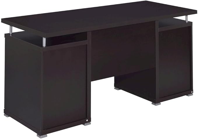 55-Inch Office Desk with Drawers – Brown Computer Desk with Storage Keyboard Drawer File Cabinet and Shelves for Home Office