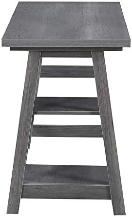 Convenience Concepts Designs2Go Trestle Desk 47 - Modern Desk or Vanity with Shelves for Office Dorm Living Room Charcoal Gray
