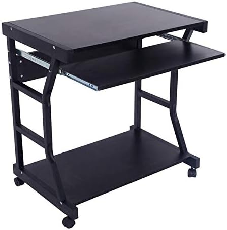Home Office Computer Desk Moveable Four-Wheel Drawers and Storage Shelf Home Office Desk Sturdy and Space-Saving