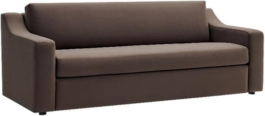 Modway Liora 87 Inch Stain-Resistant Performance Velvet Sofa in Chocolate Brown - 3 Seater Upholstered Sofa Couch for Living Room Seating - Comfy Deep Seat Sofa with Scoop Arms