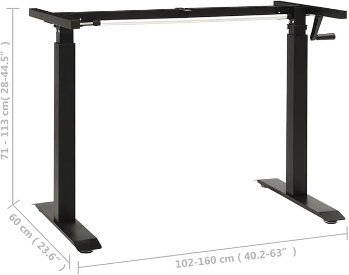 vidaXL Standing Desk Frame Adjustable Legs Computer Desk Base for Home Office