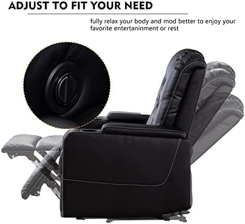 CANMOV Electric Power Recliner Chair Set of 2 Breathable Leather Home Theater Seating with Hidden Arm Storage Power Recliner Chair for Living Room with USB Ports and Cup HoldersBlack