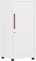 File Cabinet with Lock File Cabinet Vertical Filing Cabinet Single Door Locking File Cabinet Storage Box(Color:White)