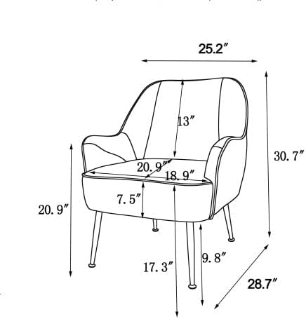Modern Mid Century Chair Velvet Sherpa Armchair for Living Room Bedroom Office Easy Assemble